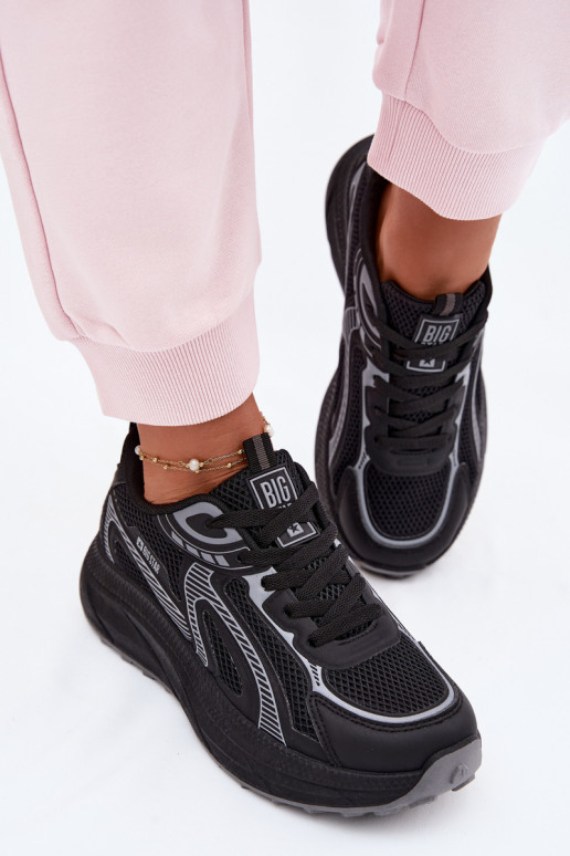 sporta apavi Sneakers modeļa apavi Sieviešu Big Star TT274327 HI-POLY SYSTEM melnas krāsas