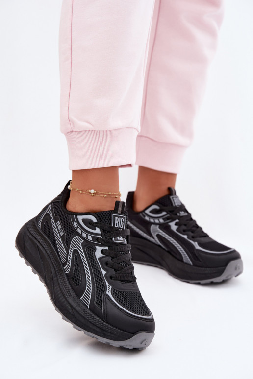 sporta apavi Sneakers modeļa apavi Sieviešu Big Star TT274327 HI-POLY SYSTEM melnas krāsas
