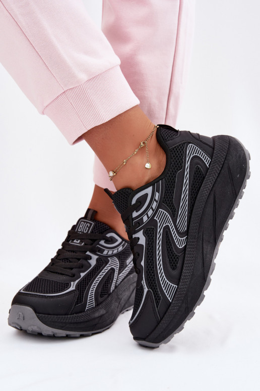 sporta apavi Sneakers modeļa apavi Sieviešu Big Star TT274327 HI-POLY SYSTEM melnas krāsas