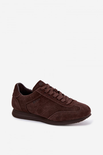 Sneakers modeļa apaviIeslēgtsturalnego zamšādasu Big Star TT274226 CzekoladoIne 2