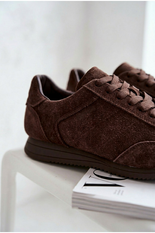 Sneakers modeļa apaviIeslēgtsturalnego zamšādasu Big Star TT274226 CzekoladoIne