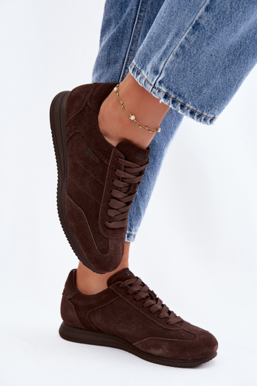 Sneakers modeļa apaviIeslēgtsturalnego zamšādasu Big Star TT274226 CzekoladoIne