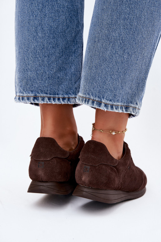 Sneakers modeļa apaviIeslēgtsturalnego zamšādasu Big Star TT274226 CzekoladoIne