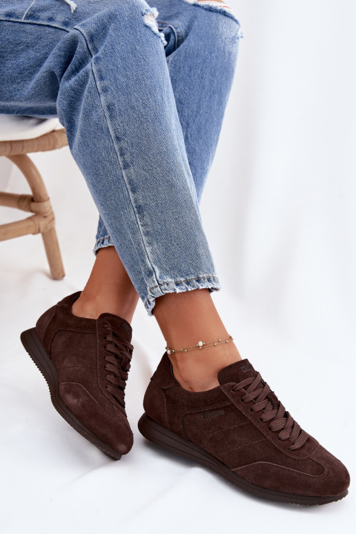 Sneakers modeļa apaviIeslēgtsturalnego zamšādasu Big Star TT274226 CzekoladoIne