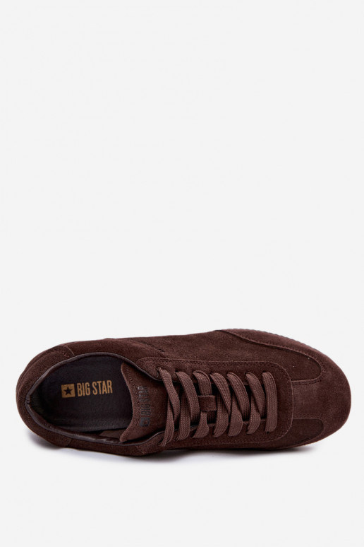 Sneakers modeļa apaviIeslēgtsturalnego zamšādasu Big Star TT274226 CzekoladoIne