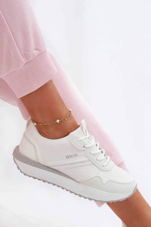 Sneakers modeļa apavi Sieviešu ar platformu Big Star TT274279 baltas krāsas