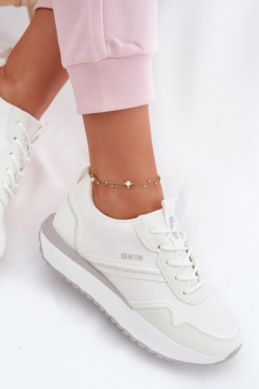 Sneakers modeļa apavi Sieviešu ar platformu Big Star TT274279 baltas krāsas