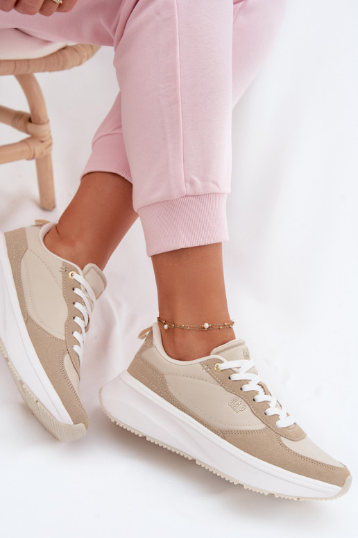 Sneakers modeļa apavi Sieviešu ar platformu GAP PENELOPE GPIN6155300049 smilšu krāsas