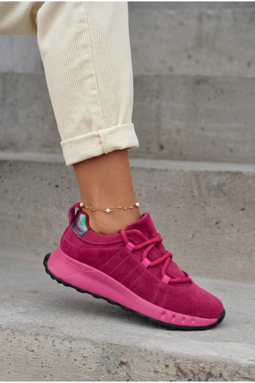 Sieviešu zamšā sneakers apavi Bemela rozā krāsā