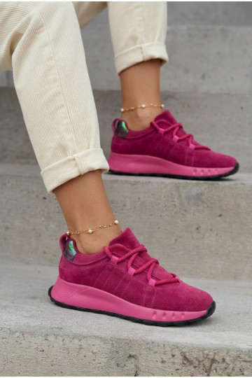 Sieviešu zamšā sneakers apavi Bemela rozā krāsā 2