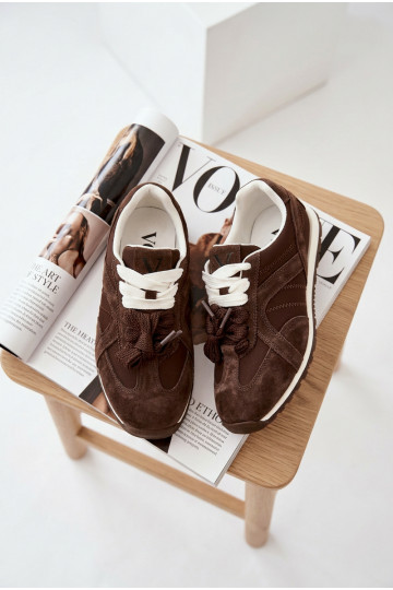 zamšādas Sneakers modeļa apavi Sieviešu Vinceza 86427 CzekoladoIne