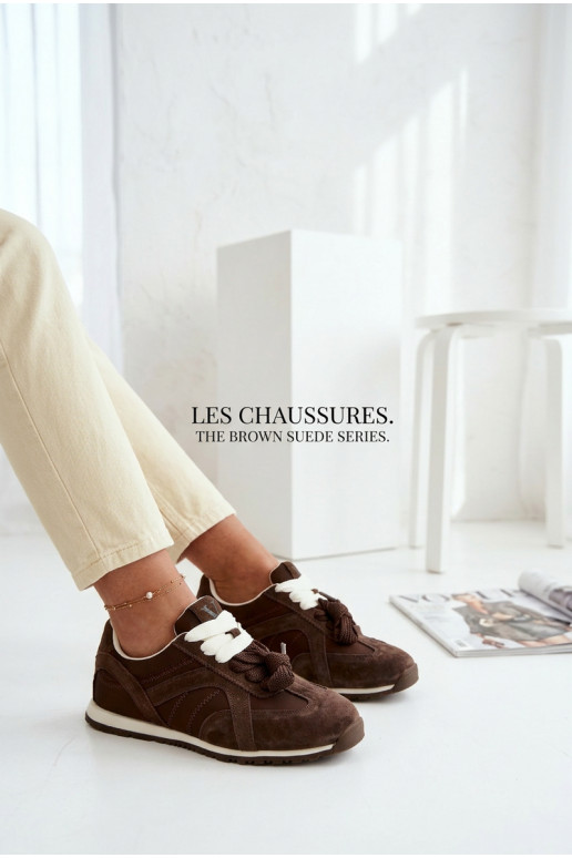 zamšādas Sneakers modeļa apavi Sieviešu Vinceza 86427 CzekoladoIne