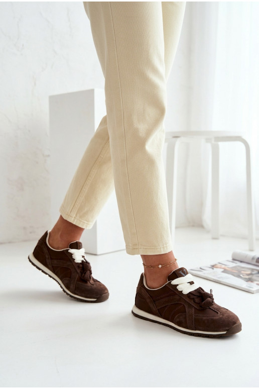 zamšādas Sneakers modeļa apavi Sieviešu Vinceza 86427 CzekoladoIne