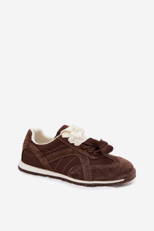 zamšādas Sneakers modeļa apavi Sieviešu Vinceza 86427 CzekoladoIne