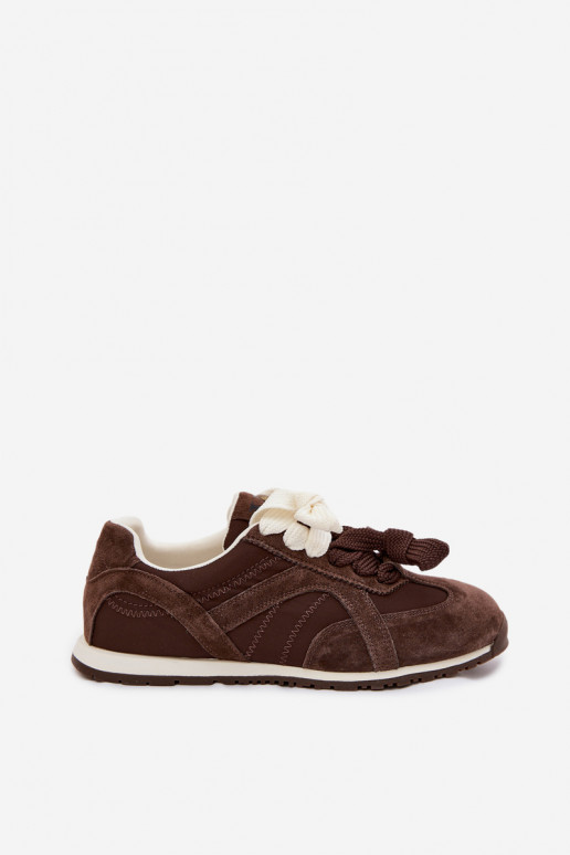 zamšādas Sneakers modeļa apavi Sieviešu Vinceza 86427 CzekoladoIne