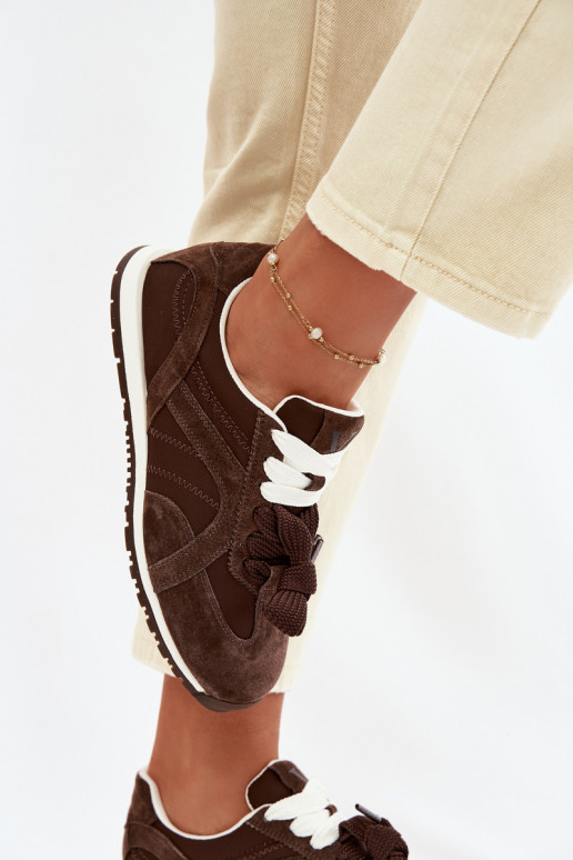 zamšādas Sneakers modeļa apavi Sieviešu Vinceza 86427 CzekoladoIne