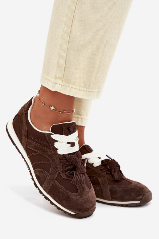 zamšādas Sneakers modeļa apavi Sieviešu Vinceza 86427 CzekoladoIne