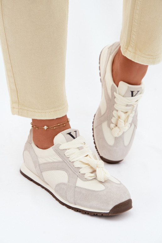 zamšādas Sneakers modeļa apavi Sieviešu Vinceza 86427 Pelēkas krāsas