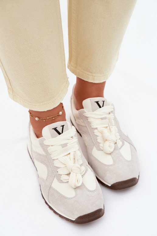 zamšādas Sneakers modeļa apavi Sieviešu Vinceza 86427 Pelēkas krāsas