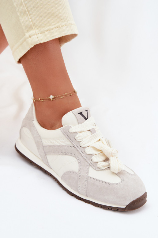 zamšādas Sneakers modeļa apavi Sieviešu Vinceza 86427 Pelēkas krāsas