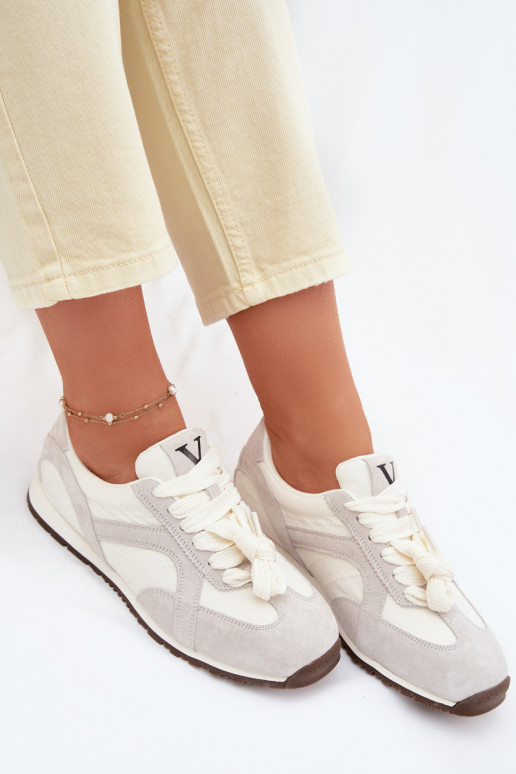 zamšādas Sneakers modeļa apavi Sieviešu Vinceza 86427 Pelēkas krāsas