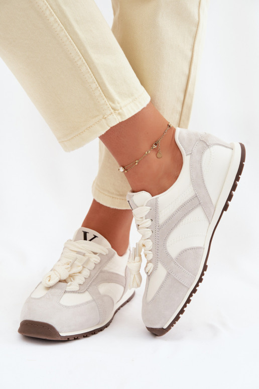 zamšādas Sneakers modeļa apavi Sieviešu Vinceza 86427 Pelēkas krāsas