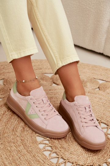 Vinceza 79597 sieviešu sporta stila apavi no dabīgās zamšas ar platformu rozā krāsā 2