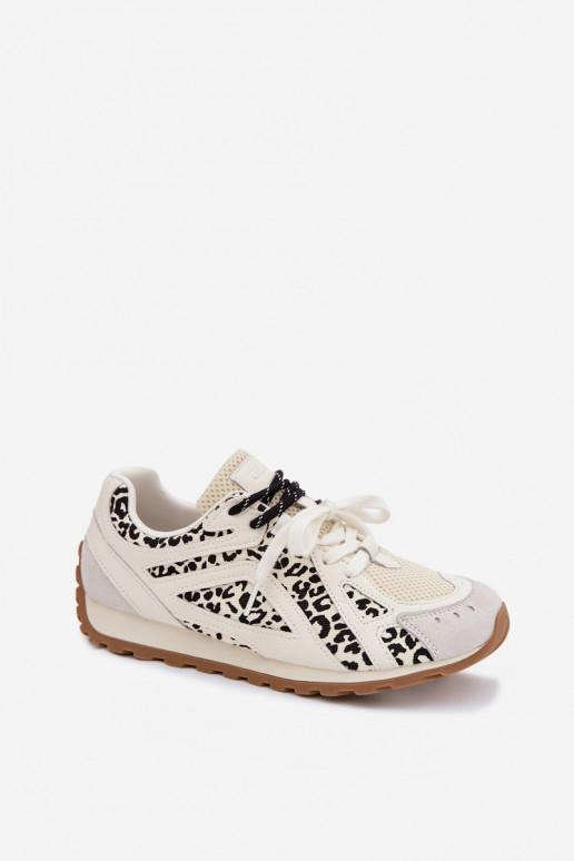 Āda zamšādas Sneakers modeļa apavi Sieviešu Big Star TT274548 baltas krāsas