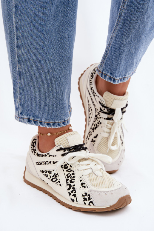 Āda zamšādas Sneakers modeļa apavi Sieviešu Big Star TT274548 baltas krāsas