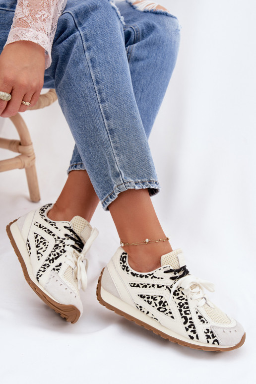 Āda zamšādas Sneakers modeļa apavi Sieviešu Big Star TT274548 baltas krāsas