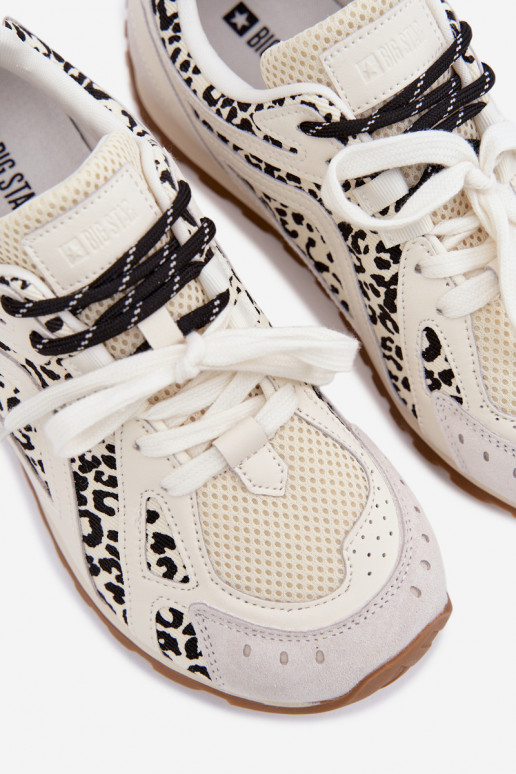 Āda zamšādas Sneakers modeļa apavi Sieviešu Big Star TT274548 baltas krāsas