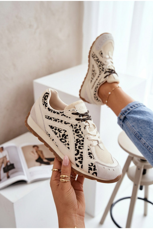 Āda zamšādas Sneakers modeļa apavi Sieviešu Big Star TT274549 smilšu krāsas