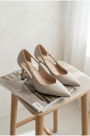 augstpapēžu kurpes Ar izgriezumiem I Złotą ar sprādzēm Vinceza 62288 Pelēkas krāsas