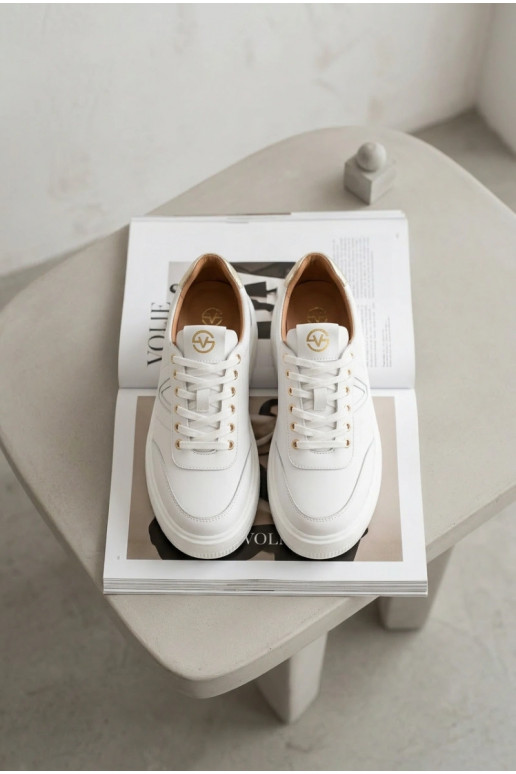 Āda Sneakers modeļa apavi Sieviešu ar platformu Vinceza 39976 baltas krāsas