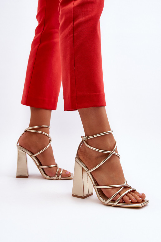 Stilīgasrnas Elegantas augstpapēžu sandales Zelta krāsas Josette