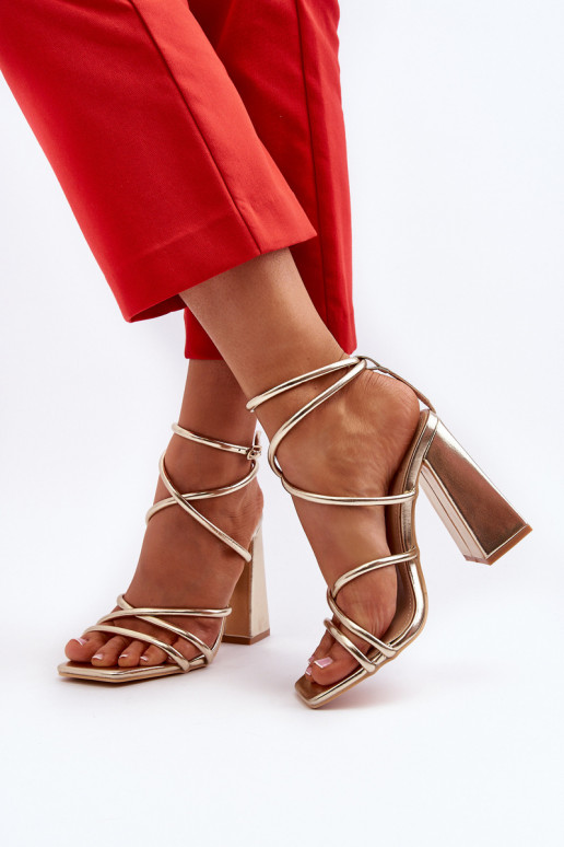 Stilīgasrnas Elegantas augstpapēžu sandales Zelta krāsas Josette