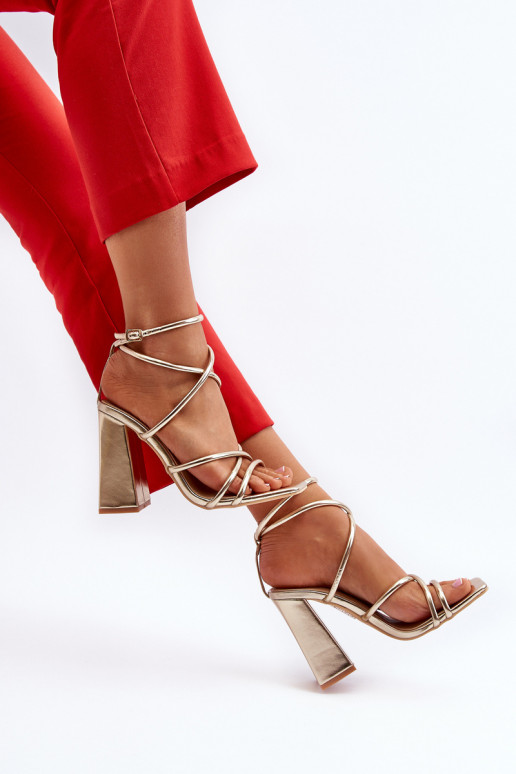 Stilīgasrnas Elegantas augstpapēžu sandales Zelta krāsas Josette