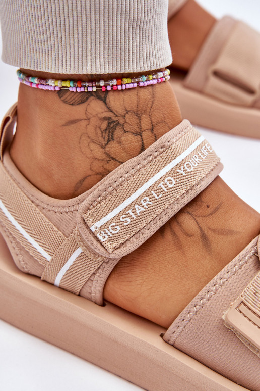 Sieviešu basenes ar lipīgām aizdarēm Big Star LL274787 smilšu krāsas