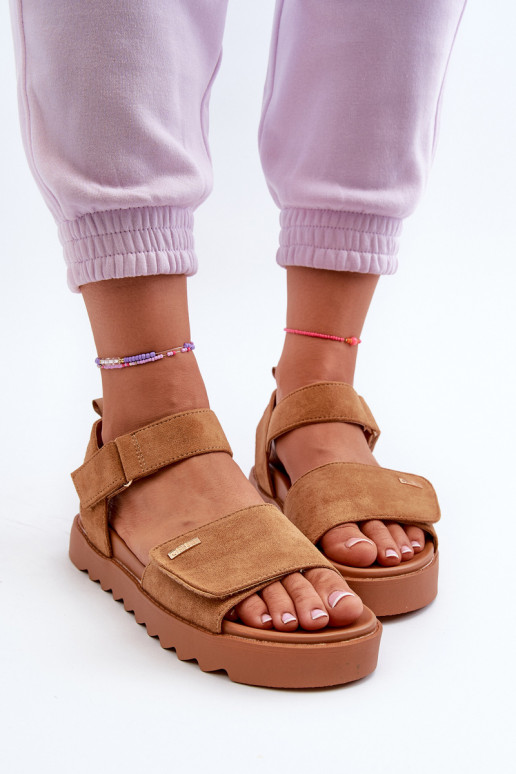 Sieviešu Zamšādas basenes ar platformu Big Star NN274705 brūnas krāsas