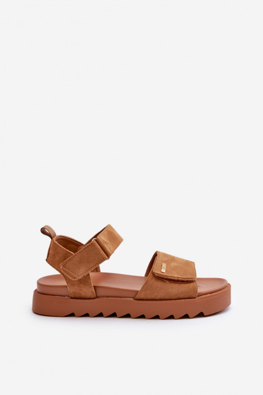 Sieviešu Zamšādas basenes ar platformu Big Star NN274705 brūnas krāsas