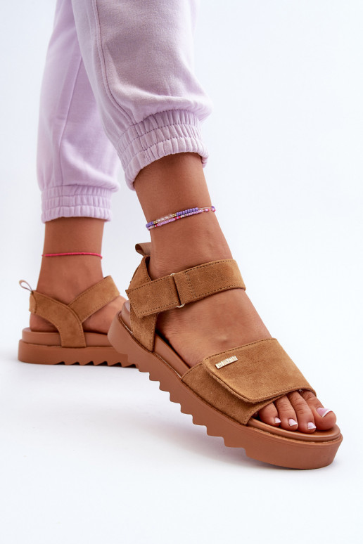 Sieviešu Zamšādas basenes ar platformu Big Star NN274705 brūnas krāsas