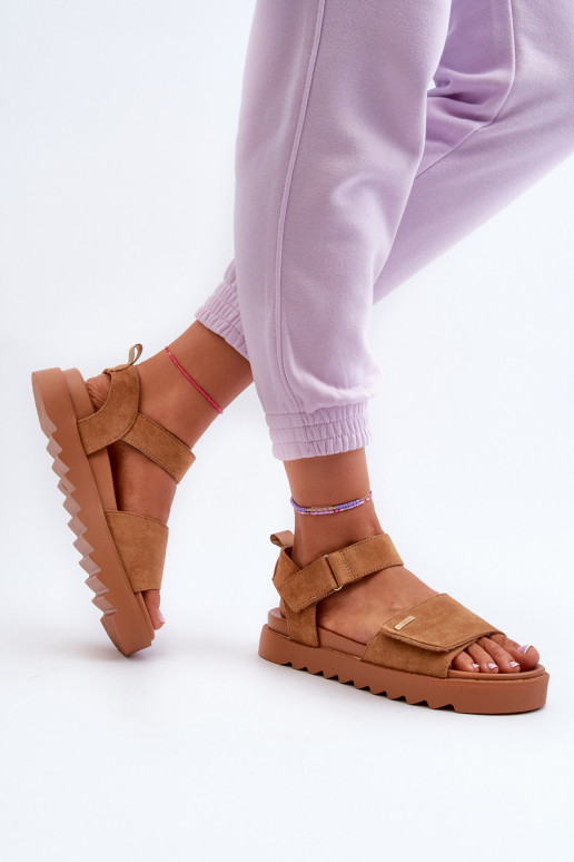 Sieviešu Zamšādas basenes ar platformu Big Star NN274705 brūnas krāsas