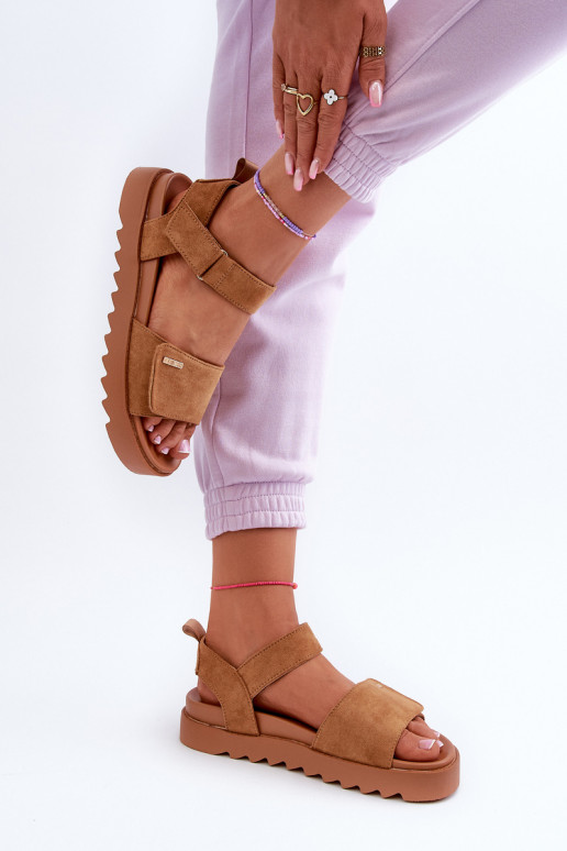 Sieviešu Zamšādas basenes ar platformu Big Star NN274705 brūnas krāsas