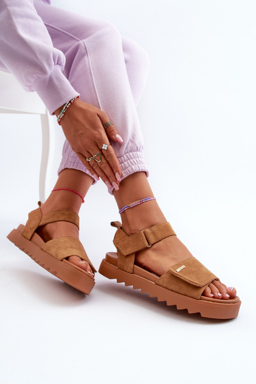 Sieviešu Zamšādas basenes ar platformu Big Star NN274705 brūnas krāsas