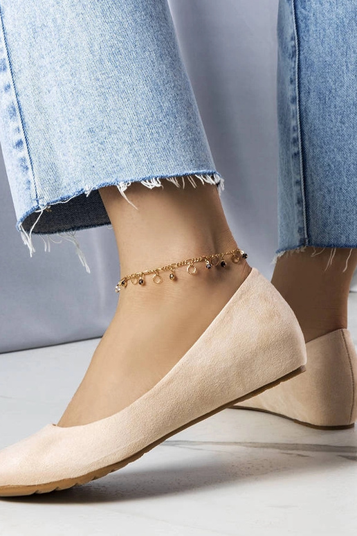 Smilšu krāsas balerīnu kurpes ar zemu...