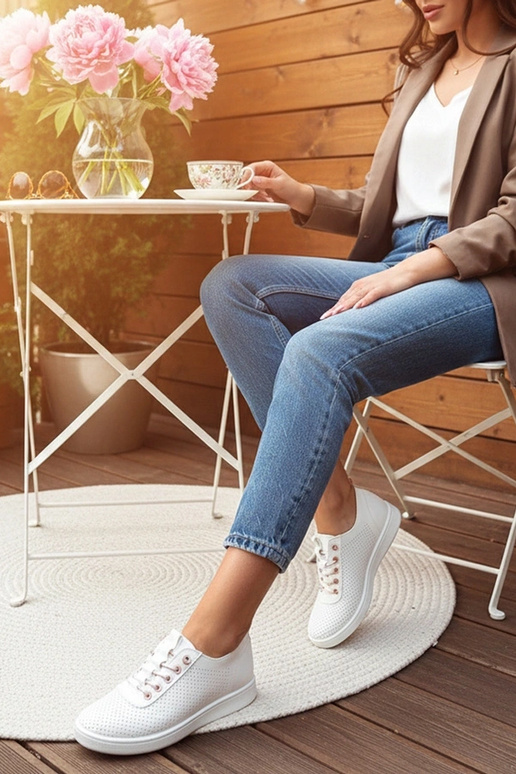 Baltie ieliekamie perforētie sporta...