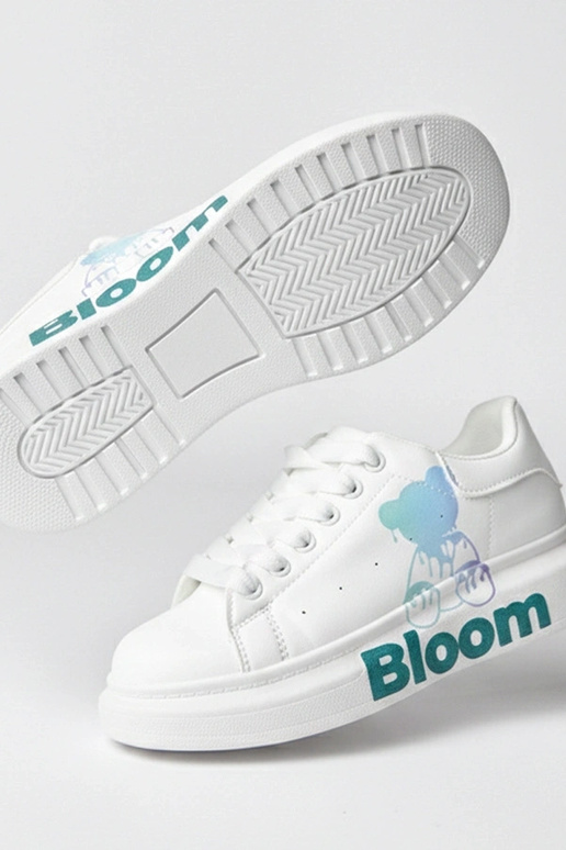 Baltie sporta apavi ar platformu un...