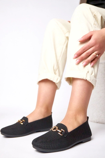 Melni auduma mokasīni ar...