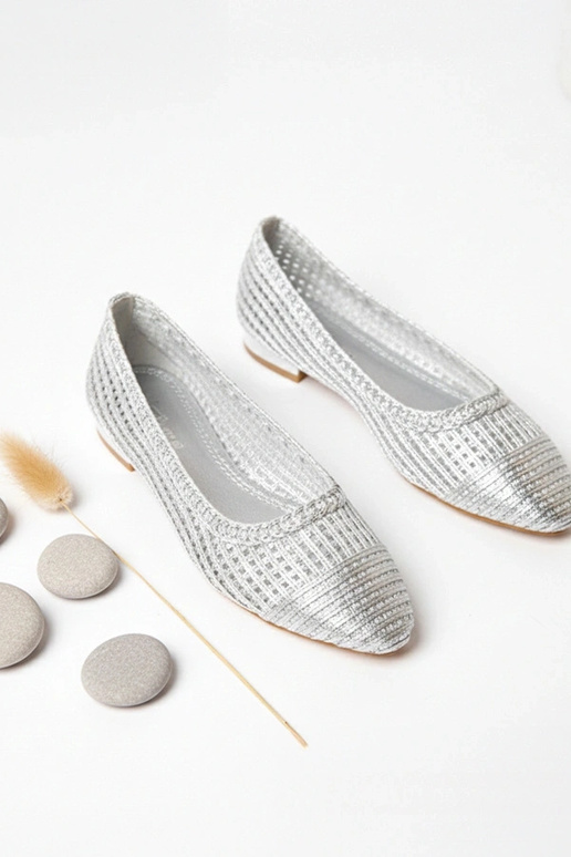 Sudraba caurumiņveida balerīnas ar...