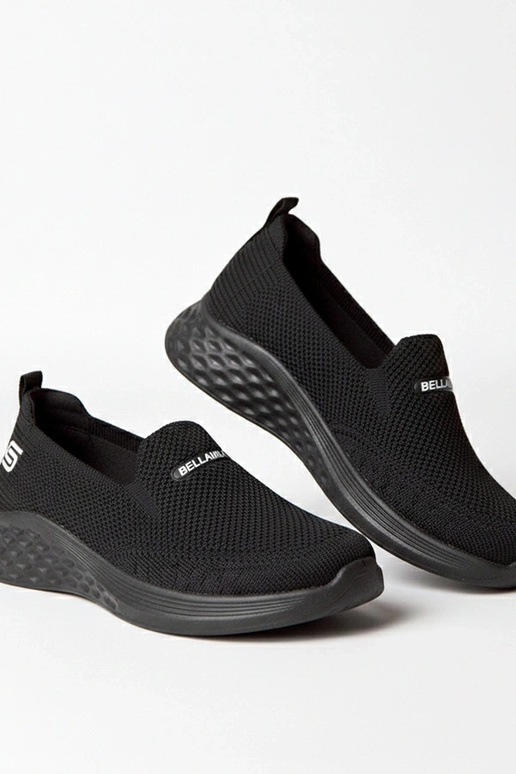 Melni iešļūcenes auduma sporta apavi Zoe